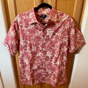 Men’s Croft & Barrow Red Hawaiian Floral Shirt Size Small